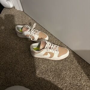 Nike Women's Beige and White Sneakers